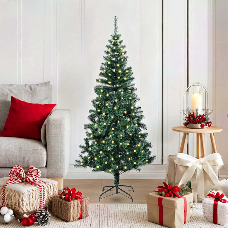 Vidaxx sapin de Noël artificiel illuminé vert 120 cm PVC et métal