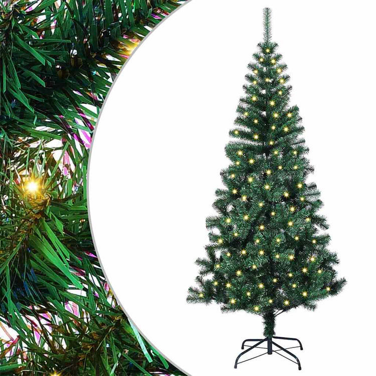 Vidaxx sapin de Noël artificiel illuminé vert 120 cm PVC et métal