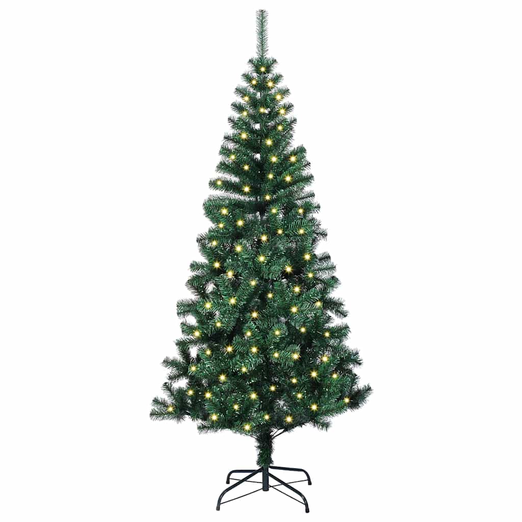 Vidaxx sapin de Noël artificiel illuminé vert 120 cm PVC et métal