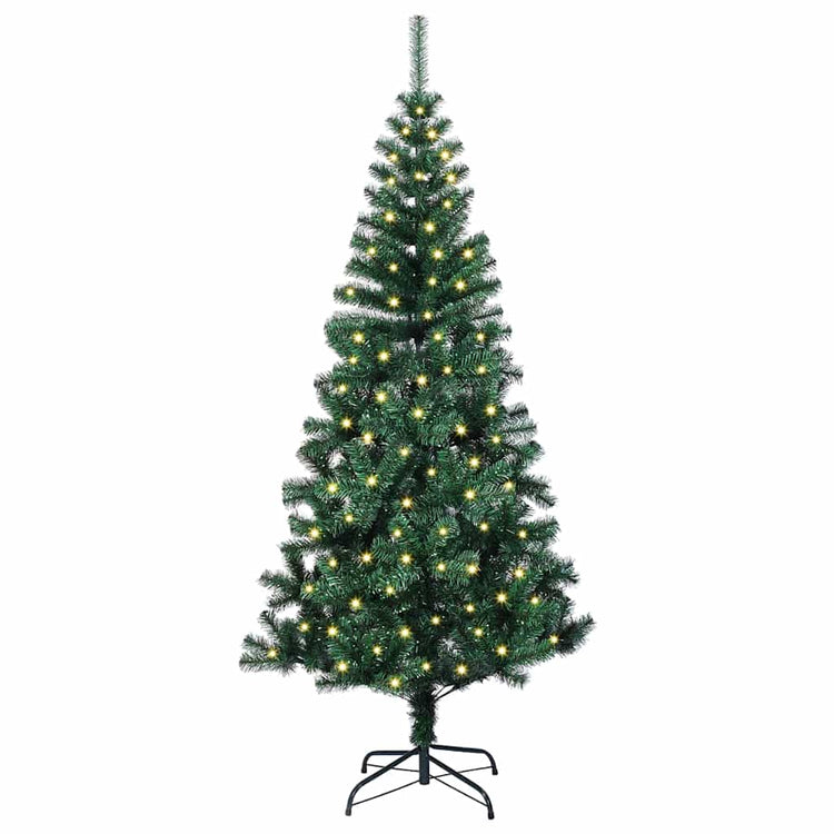 Vidaxx sapin de Noël artificiel illuminé vert 120 cm PVC et métal