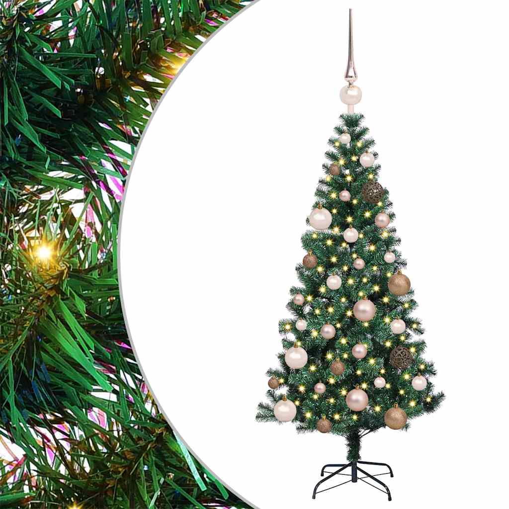 Vidaxx sapin de Noël artificiel illuminé vert 120 cm PVC et métal