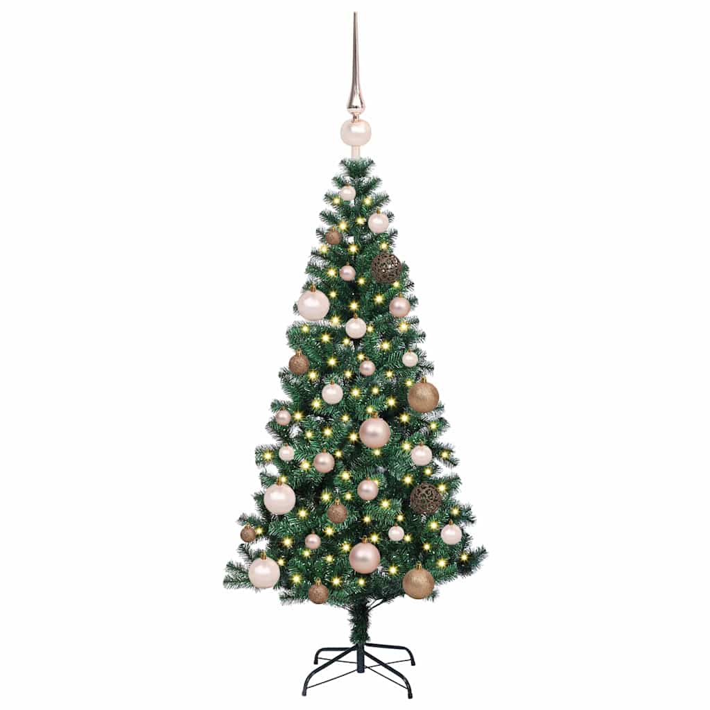 Vidaxx sapin de Noël artificiel illuminé vert 120 cm PVC et métal