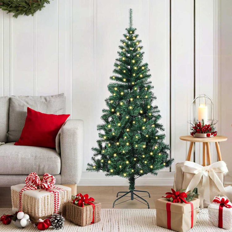 Vidaxx sapin de Noël artificiel illuminé vert 150 cm PVC et métal