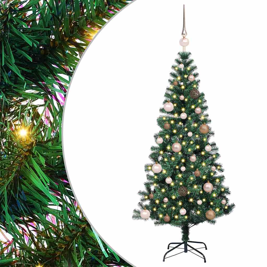 Vidaxx sapin de Noël artificiel illuminé vert 150 cm PVC et métal