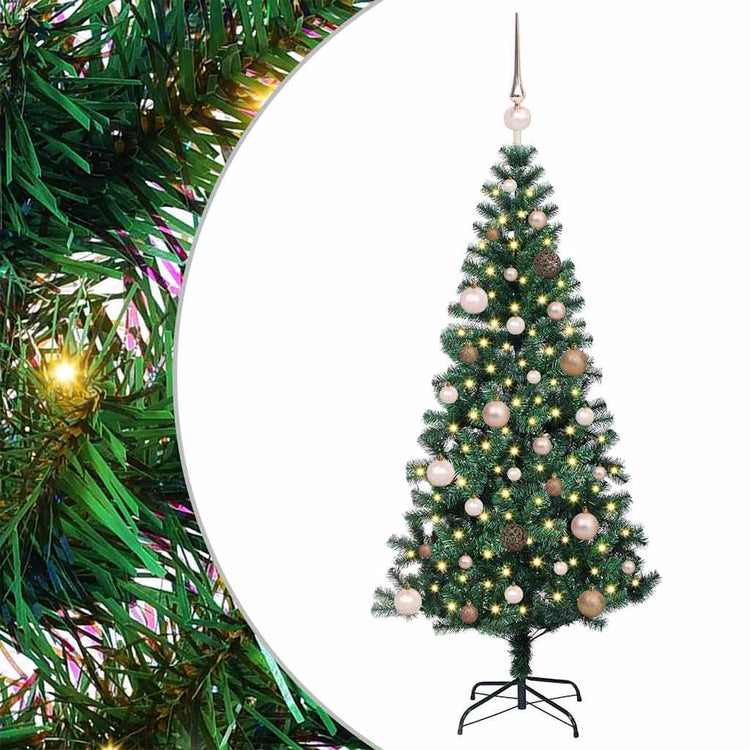 Vidaxx sapin de Noël artificiel illuminé vert 150 cm PVC et métal