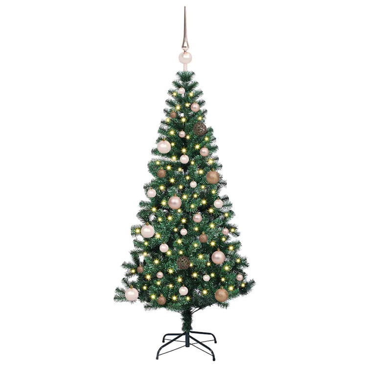 Vidaxx sapin de Noël artificiel illuminé vert 150 cm PVC et métal