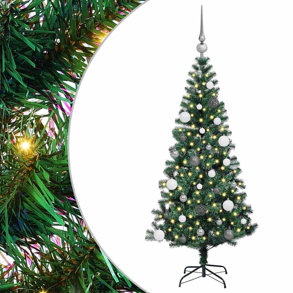 Vidaxx sapin de Noël artificiel illuminé vert 150 cm PVC et métal