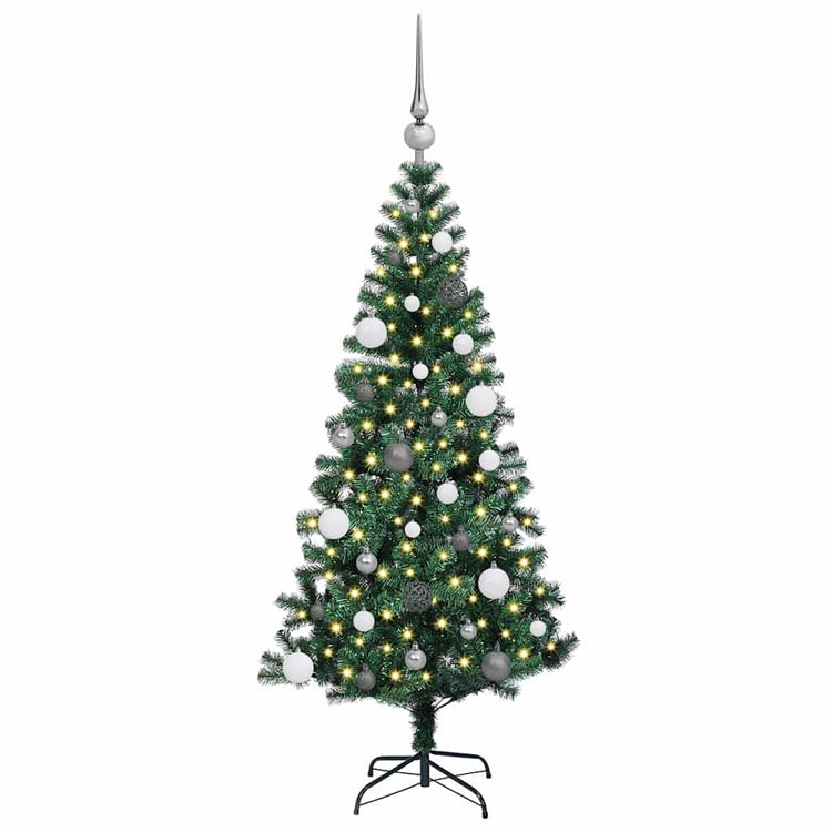 Vidaxx sapin de Noël artificiel illuminé vert 150 cm PVC et métal