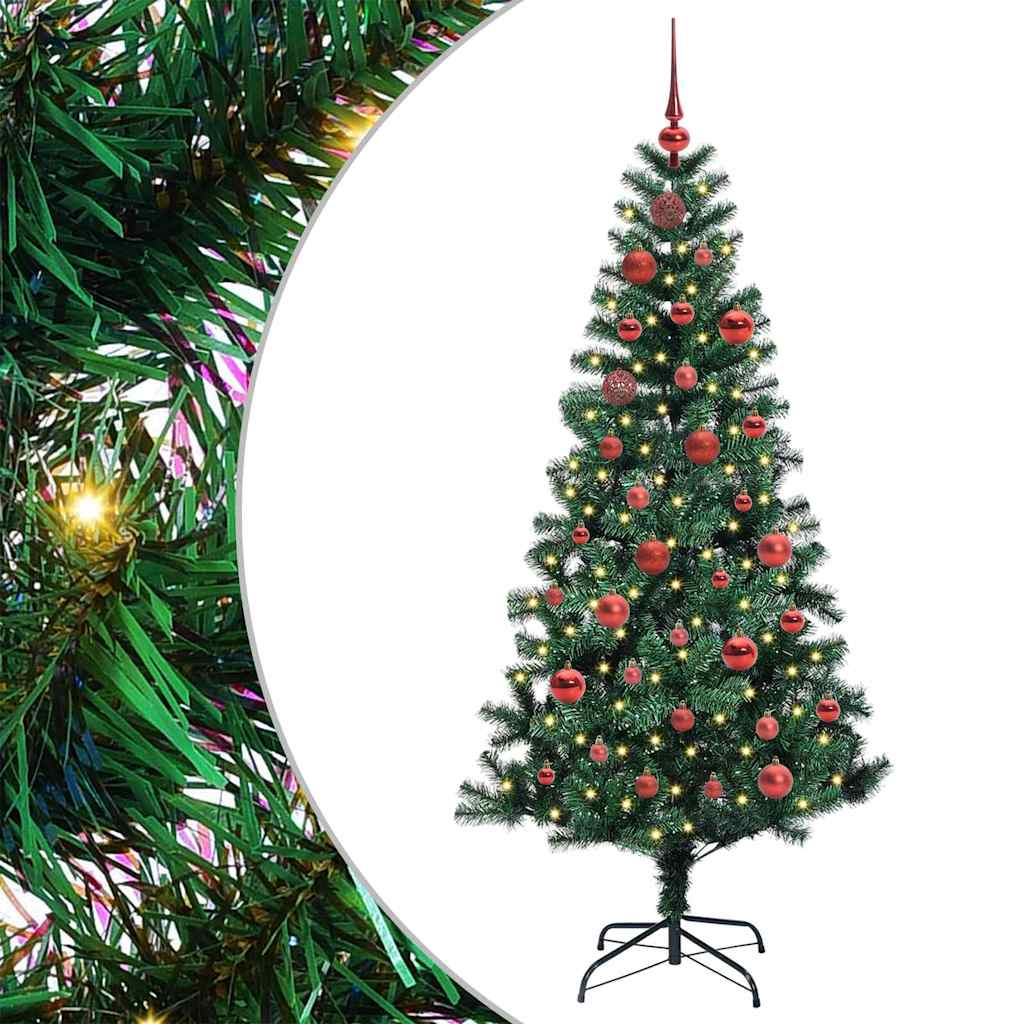 Vidaxx sapin de Noël artificiel illuminé vert 150 cm PVC et métal