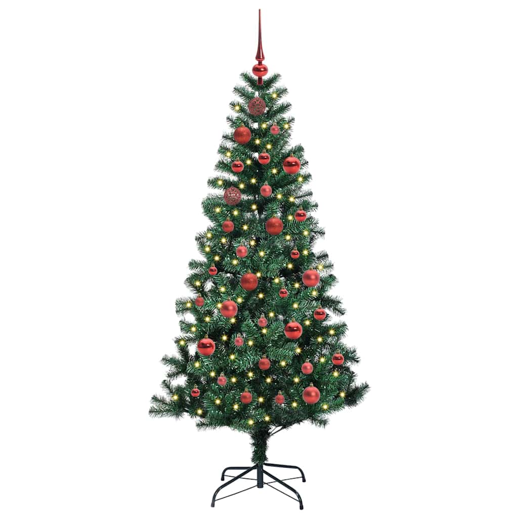 Vidaxx sapin de Noël artificiel illuminé vert 150 cm PVC et métal