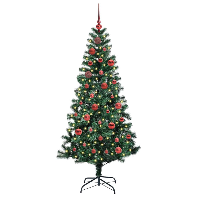 Vidaxx sapin de Noël artificiel illuminé vert 150 cm PVC et métal