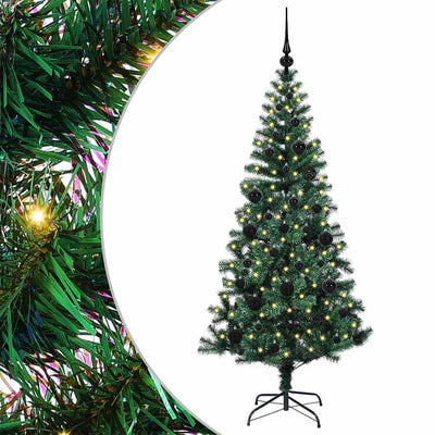 Vidaxx sapin de Noël artificiel illuminé vert 150 cm PVC et métal