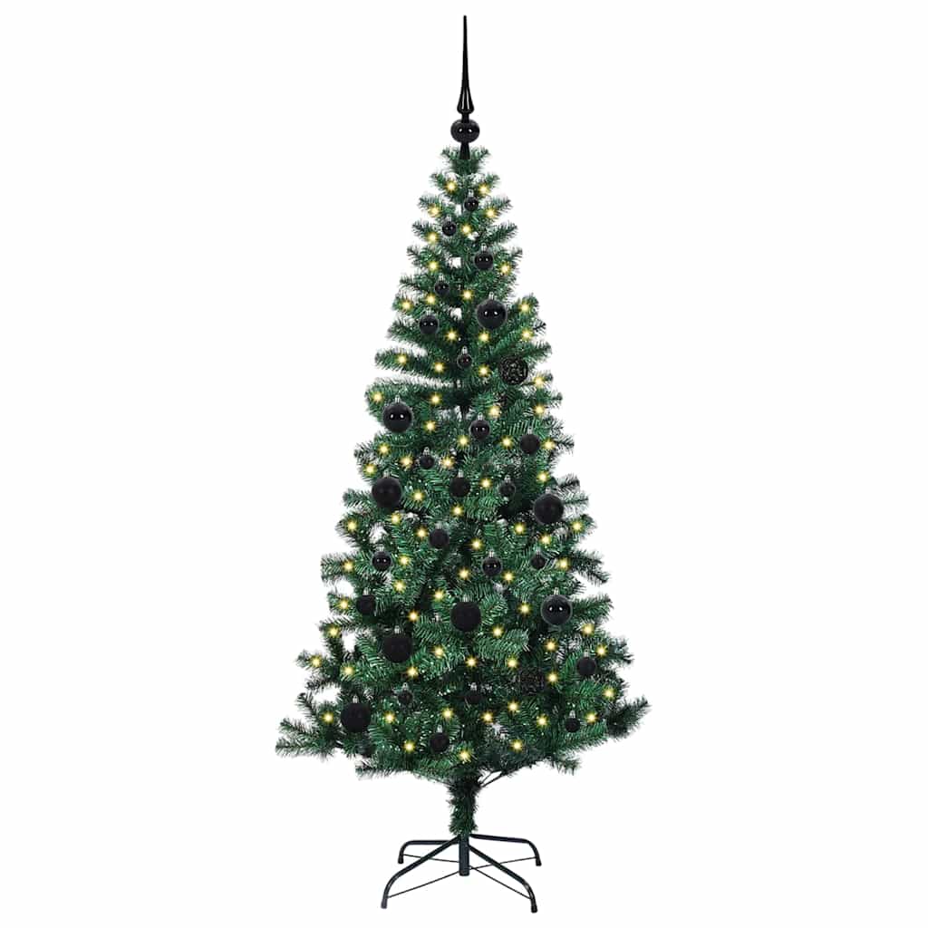 Vidaxx sapin de Noël artificiel illuminé vert 150 cm PVC et métal