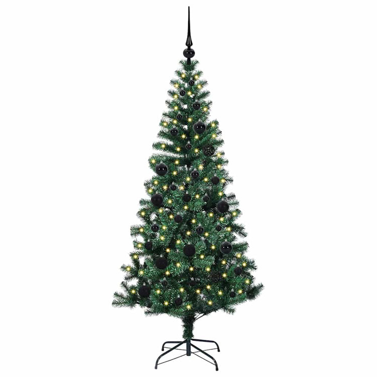 Vidaxx sapin de Noël artificiel illuminé vert 150 cm PVC et métal