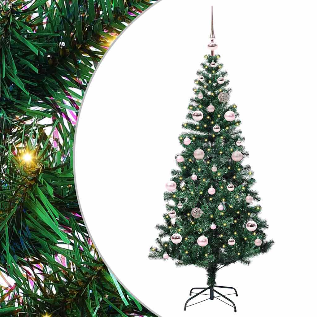 Vidaxx sapin de Noël artificiel illuminé vert 150 cm PVC et métal