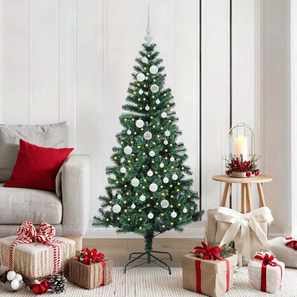 Vidaxx sapin de Noël artificiel illuminé vert 150 cm PVC et métal