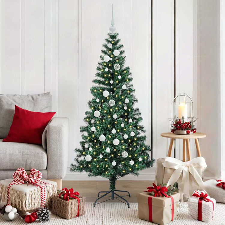 Vidaxx sapin de Noël artificiel illuminé vert 150 cm PVC et métal