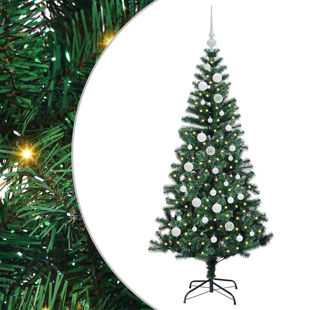 Vidaxx sapin de Noël artificiel illuminé vert 150 cm PVC et métal