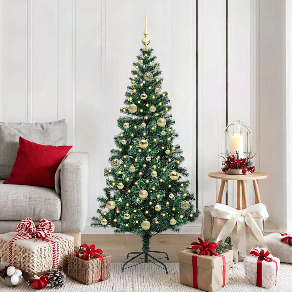 Vidaxx sapin de Noël artificiel illuminé vert 150 cm PVC et métal