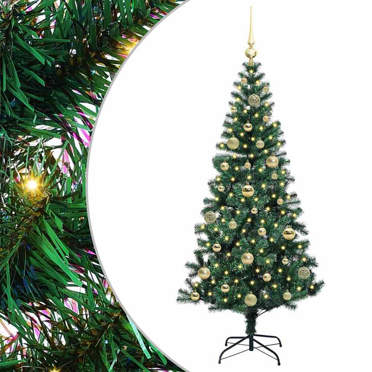 Vidaxx sapin de Noël artificiel illuminé vert 150 cm PVC et métal