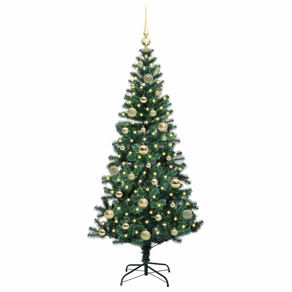 Vidaxx sapin de Noël artificiel illuminé vert 150 cm PVC et métal