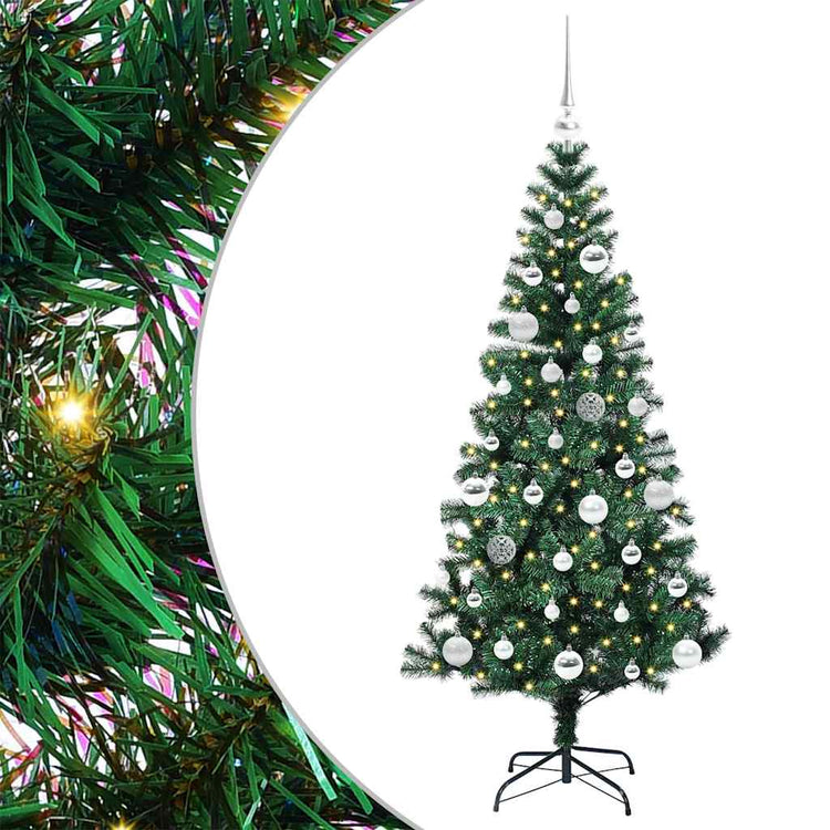 Vidaxx sapin de Noël artificiel illuminé vert 150 cm PVC et métal