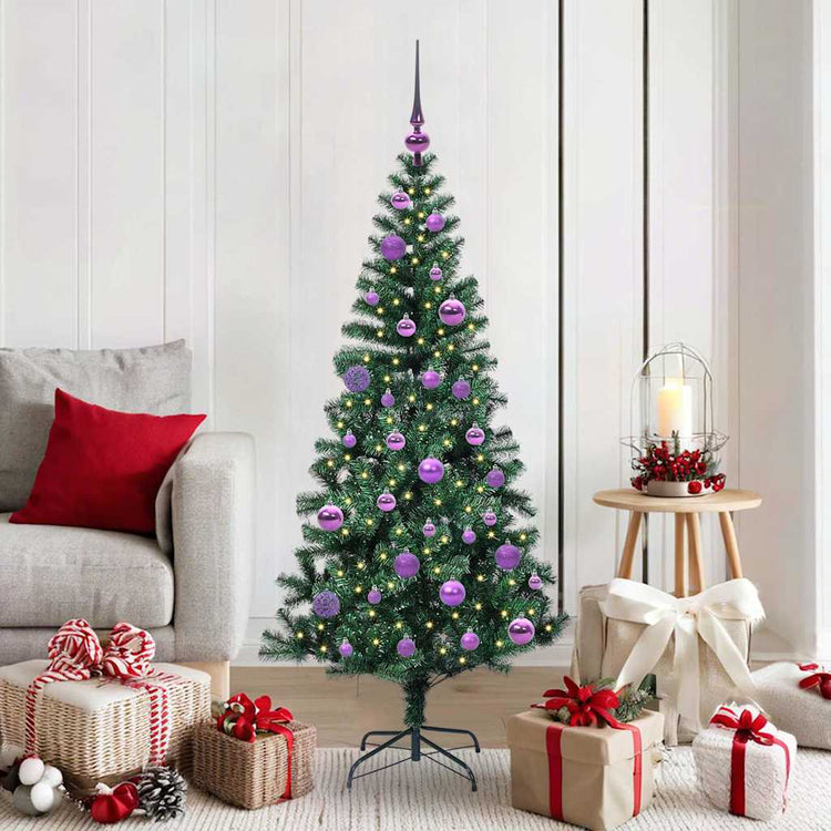 Vidaxx sapin de Noël artificiel illuminé vert 150 cm PVC et métal