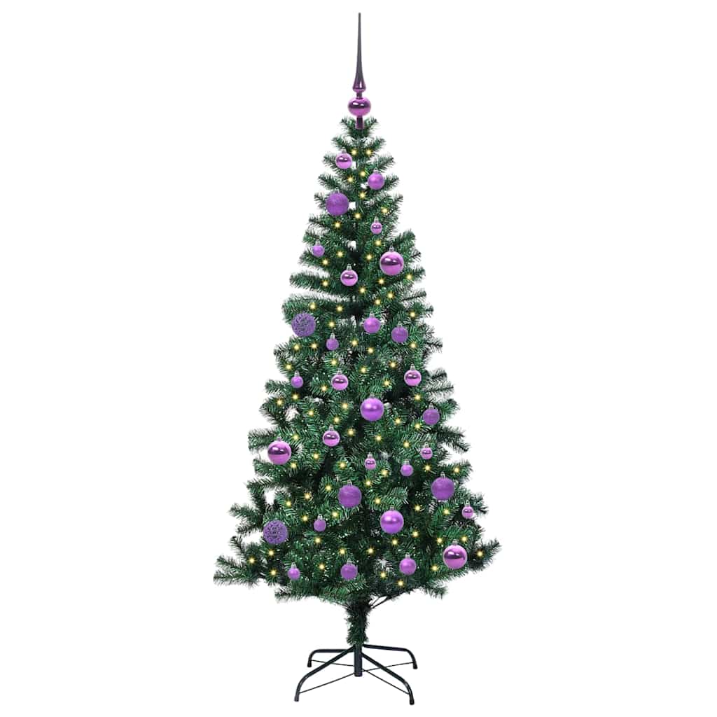 Vidaxx sapin de Noël artificiel illuminé vert 150 cm PVC et métal