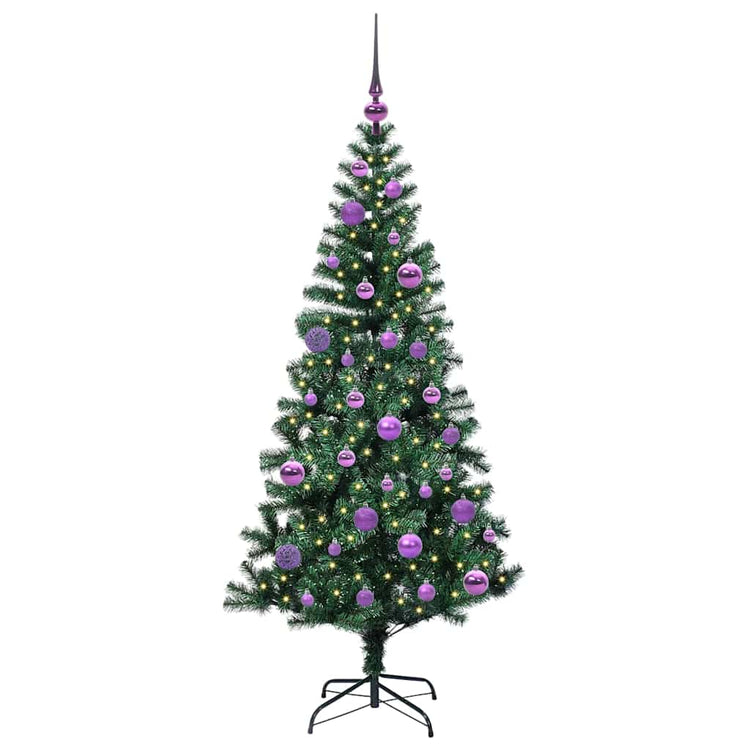 Vidaxx sapin de Noël artificiel illuminé vert 150 cm PVC et métal