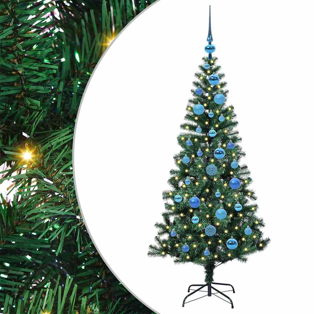 Vidaxx sapin de Noël artificiel illuminé vert 150 cm PVC et métal
