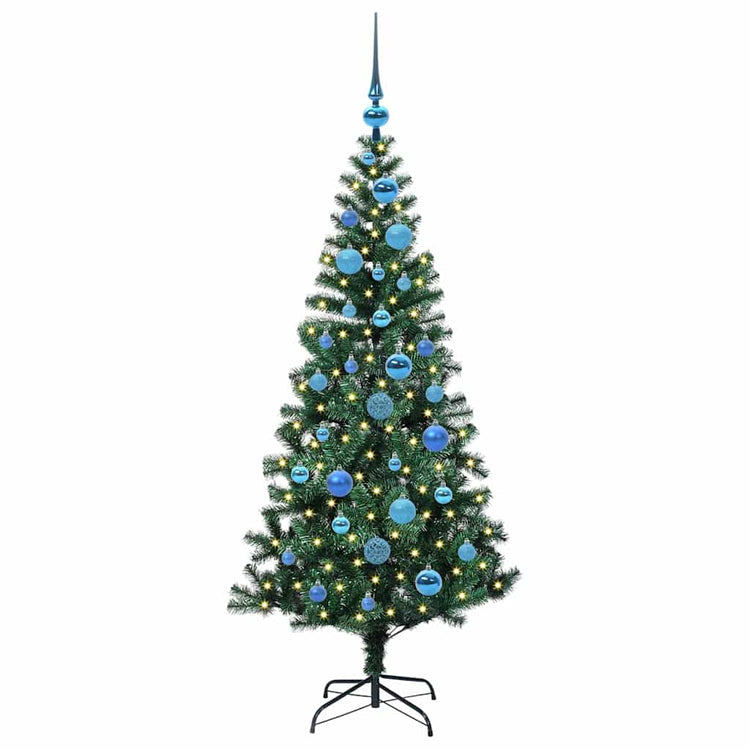 Vidaxx sapin de Noël artificiel illuminé vert 150 cm PVC et métal