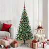 Vidaxx sapin de Noël artificiel illuminé vert 150 cm PVC et métal