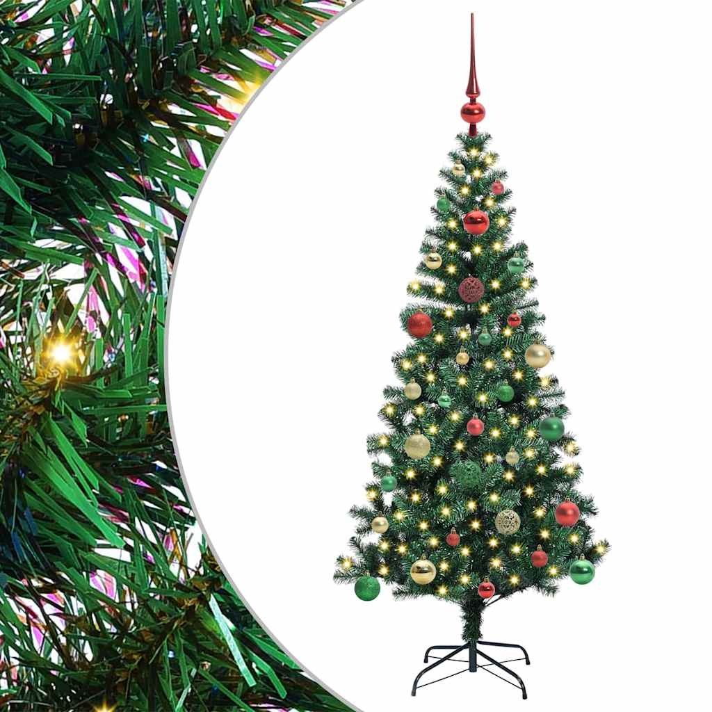 Vidaxx sapin de Noël artificiel illuminé vert 150 cm PVC et métal