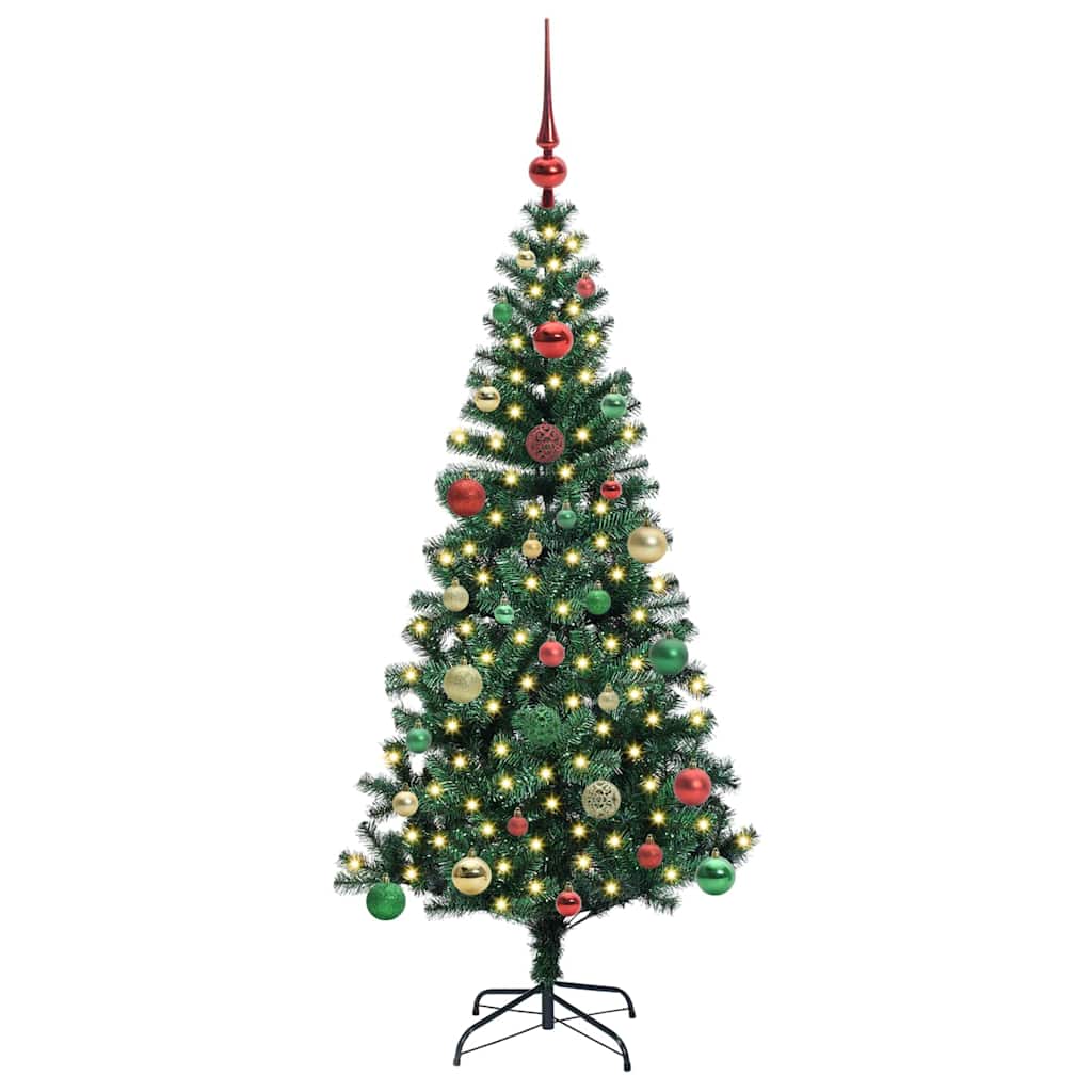 Vidaxx sapin de Noël artificiel illuminé vert 150 cm PVC et métal