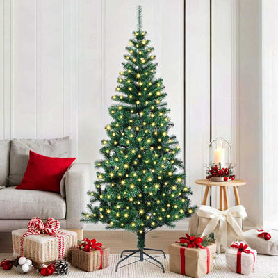 VidaXL sapin de Noël artificiel illuminé vert 180 cm PVC et métal