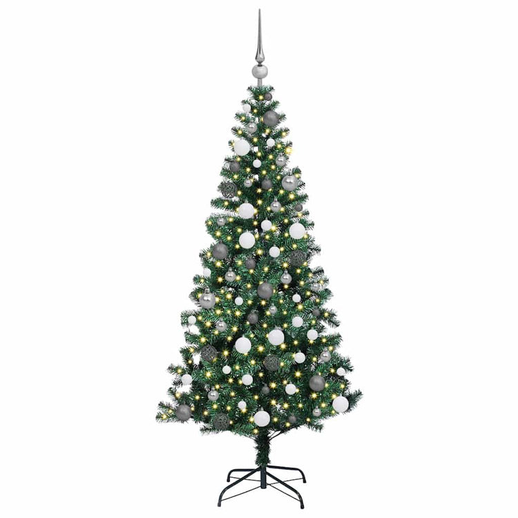 VidaXL sapin de Noël artificiel illuminé vert 180 cm PVC et métal