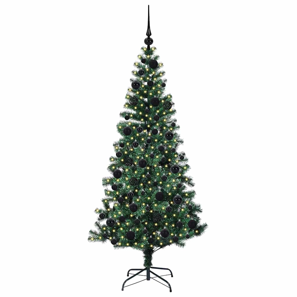 VidaXL sapin de Noël artificiel illuminé vert 180 cm PVC et métal