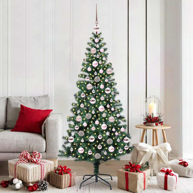 VidaXL sapin de Noël artificiel illuminé vert 180 cm PVC et métal