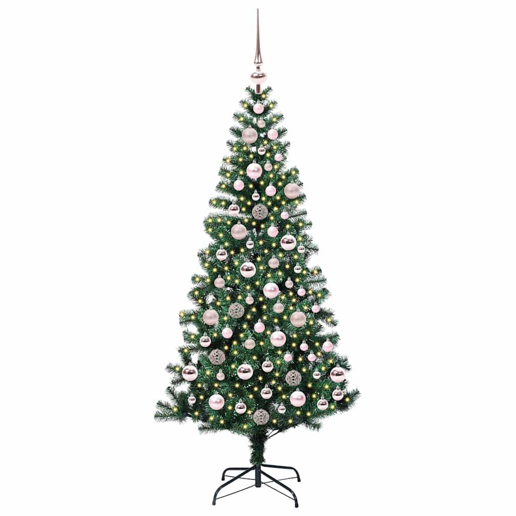 VidaXL sapin de Noël artificiel illuminé vert 180 cm PVC et métal