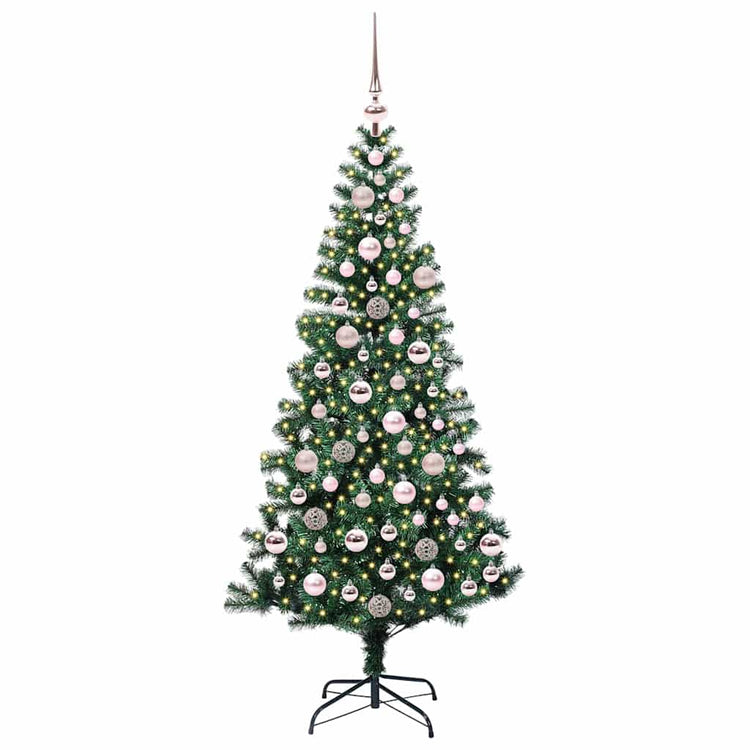 VidaXL sapin de Noël artificiel illuminé vert 180 cm PVC et métal