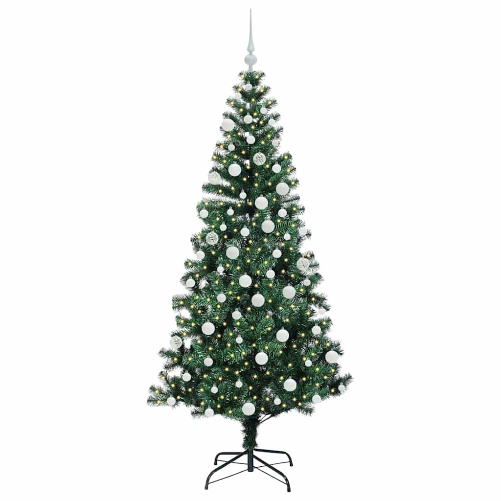 VidaXL sapin de Noël artificiel illuminé vert 180 cm PVC et métal