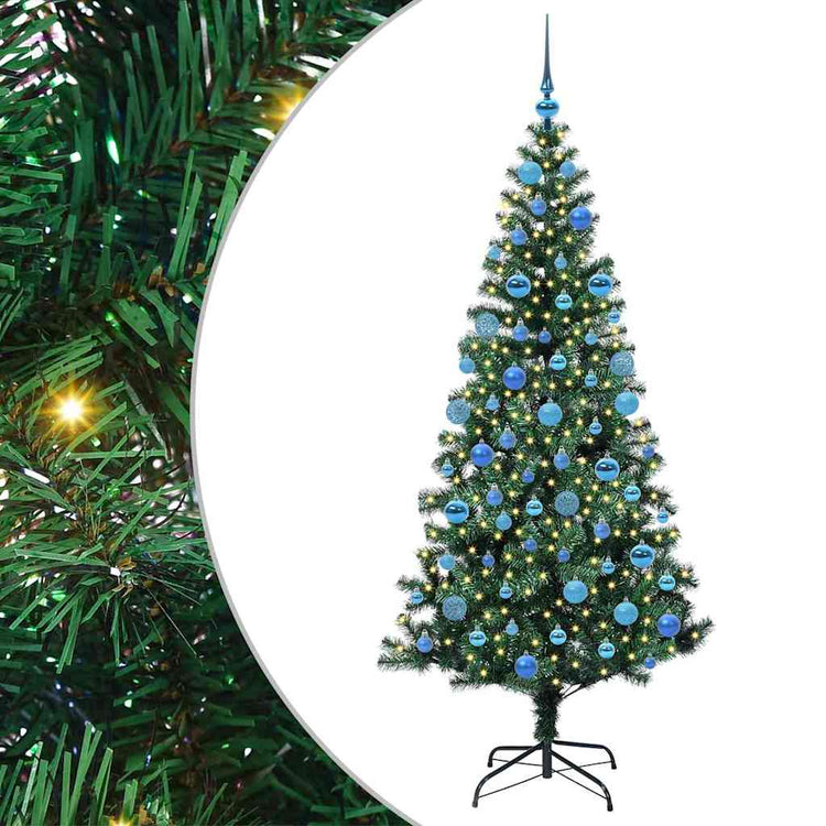 VidaXL sapin de Noël artificiel illuminé vert 180 cm PVC et métal