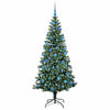 VidaXL sapin de Noël artificiel illuminé vert 180 cm PVC et métal