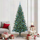 Vidaxx sapin de Noël artificiel illuminé vert 210 cm PVC et métal
