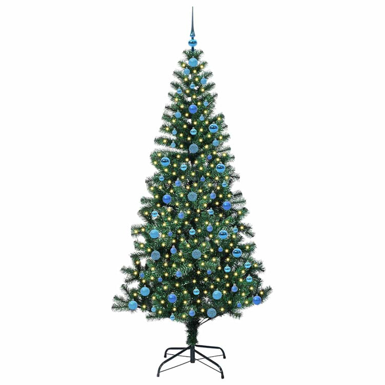 Vidaxx sapin de Noël artificiel illuminé vert 210 cm PVC et métal
