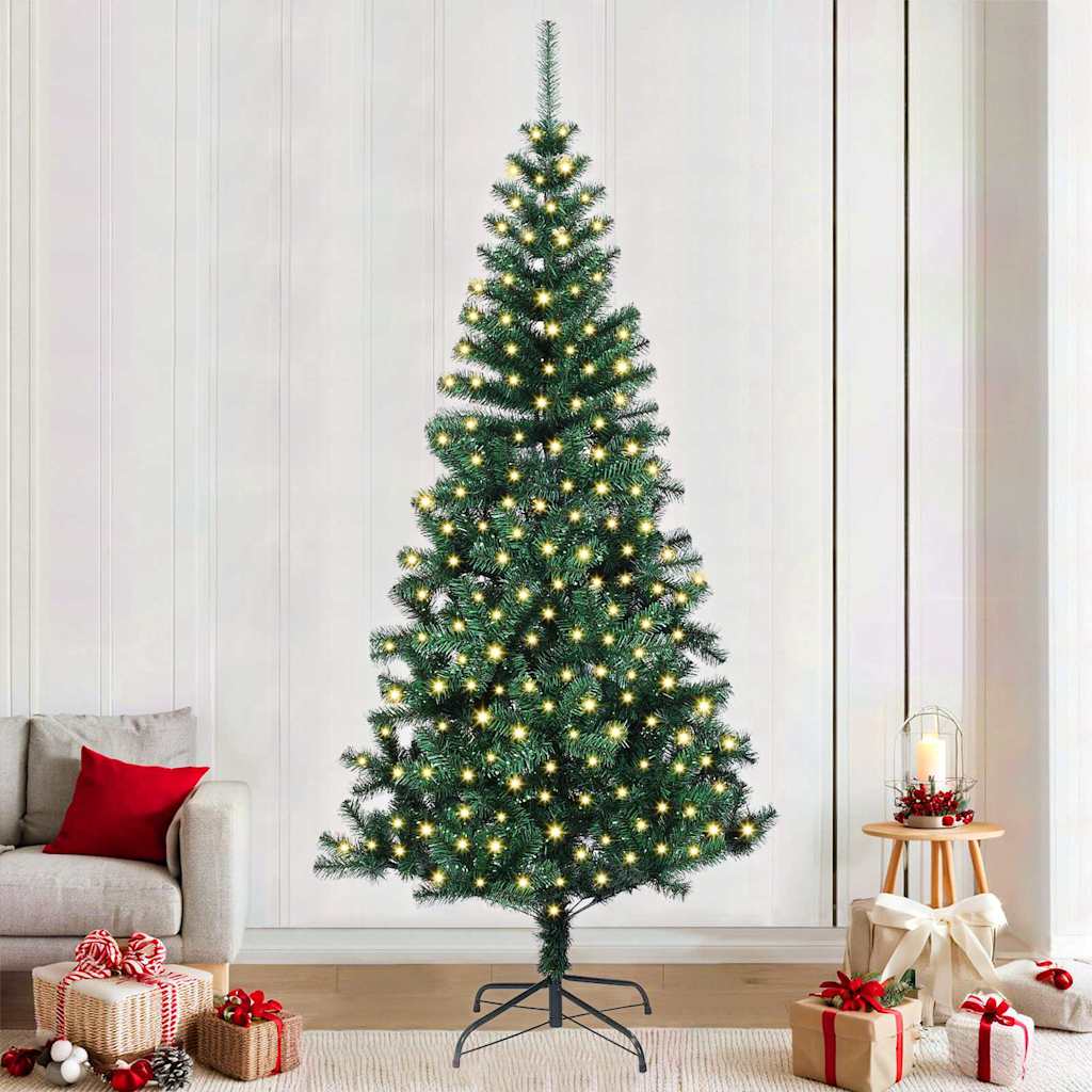 Vidaxx sapin de Noël artificiel illuminé vert 240 cm PVC et métal