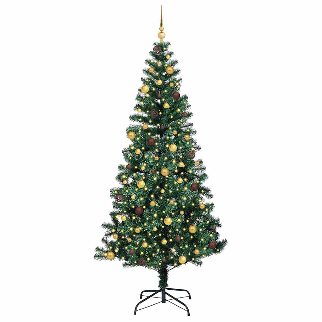 Vidaxx sapin de Noël artificiel illuminé vert 240 cm PVC et métal