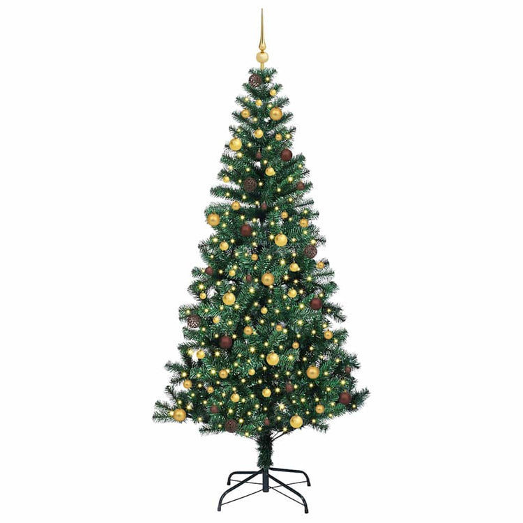 Vidaxx sapin de Noël artificiel illuminé vert 240 cm PVC et métal