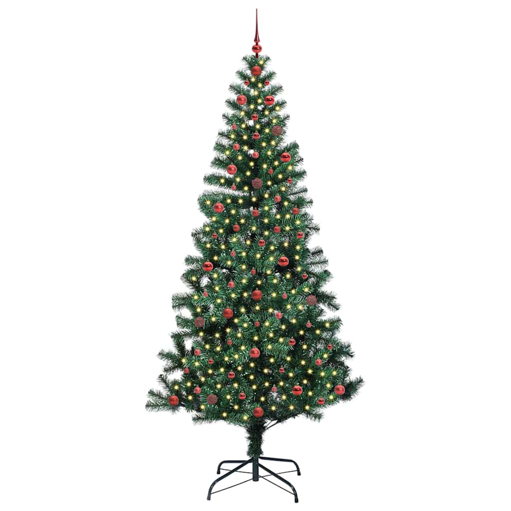 Vidaxx sapin de Noël artificiel illuminé vert 240 cm PVC et métal