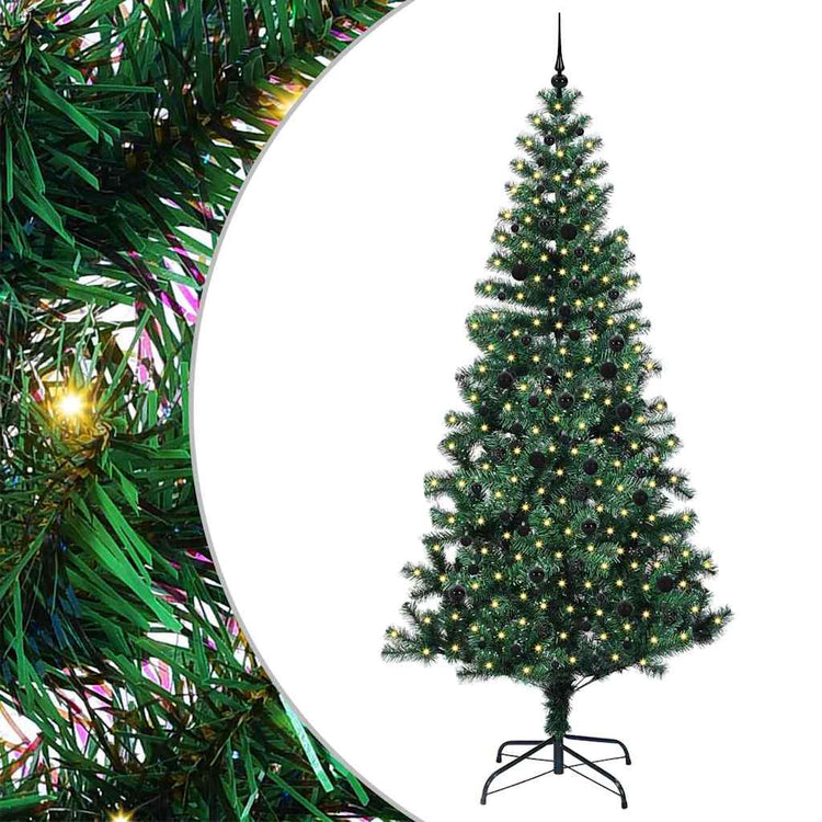 Vidaxx sapin de Noël artificiel illuminé vert 240 cm PVC et métal